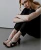 Шлепанцы-мюли Spur Cleo с кристаллами 8 см из коровьей кожи -Ws9034 (2Цвет)