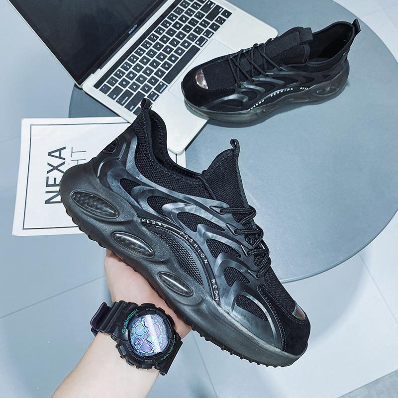 Модные кроссовки для бега, спортивная обувь 2024 года, осенние новые поступления, мужские кроссовки на платформе, дышащая черная сетчатая повседневная обувь Zapatillas Hombre