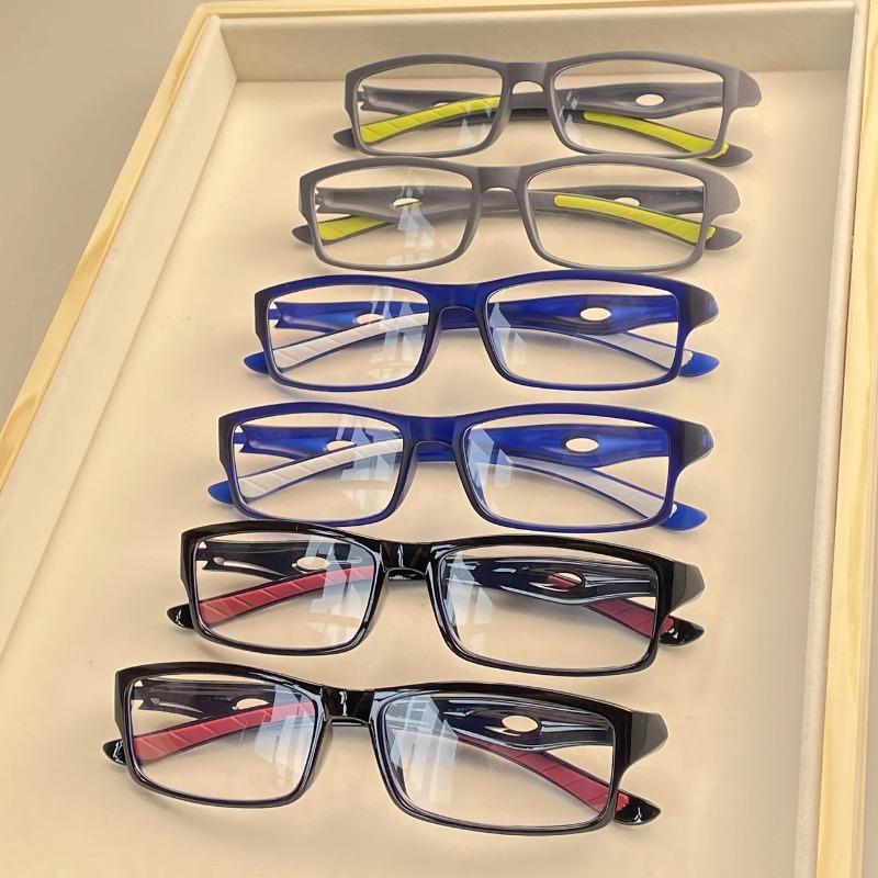 6 пар ультралегких спортивных очков для чтения для мужчин и женщин, полнокадровая прямоугольная, от +1 0 до +4 0 диоптрий