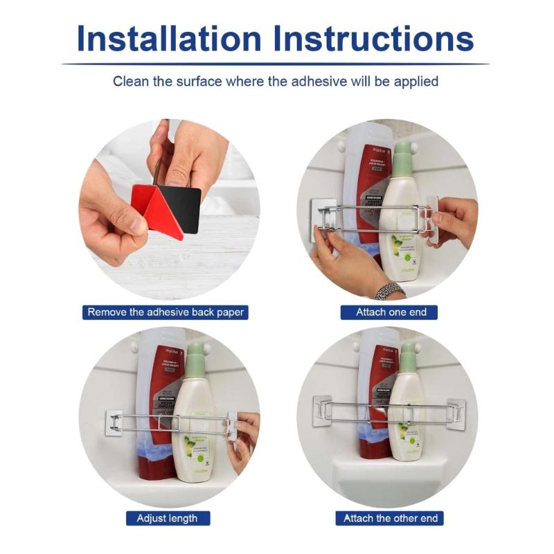 Угловые полки для душа на колесах, регулируемая штанга для хранения кемперов, аксессуары для ванных комнат для внутреннего подвешивания, крепления туалетных принадлежностей