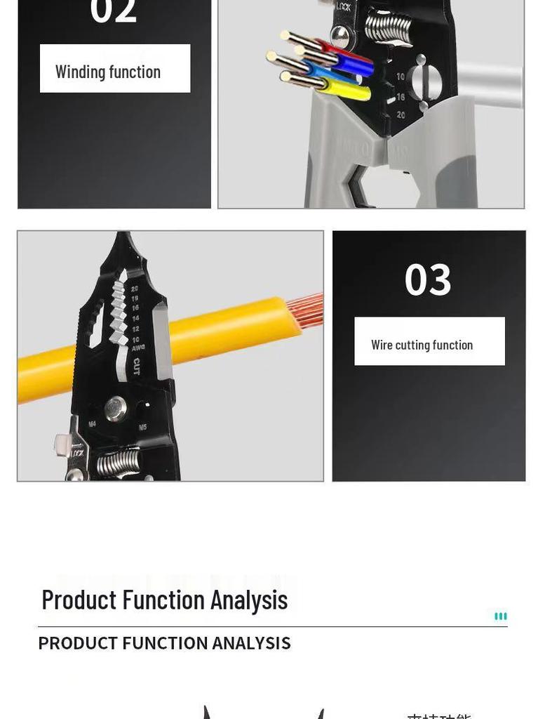 Многофункциональный инструмент для электрика - Стриппер и обжимка проводов - Инструмент 28-в-1 для формирования петель, разделения, снятия изоляции и резки проводов