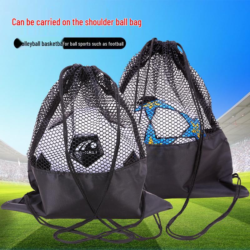 Basketball/Foootball Mesh Bag - Easy-Carry Drawstring with Single/Double Shoulder Straps