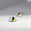 Треугольные серьги-гвоздики Женские минималистичные нишевые дизайнерские милые японские детские забавные эпоксидные геометрические серьги