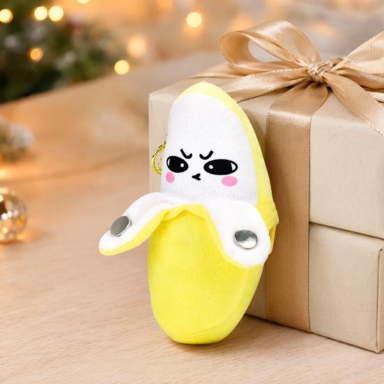 Musical Banana Plush Toy, Banana Fruit Sensing Metronome with Sounds, Interactive Sound Toy for Kids, Cute Motion Sensor Fruit Keyring Gift