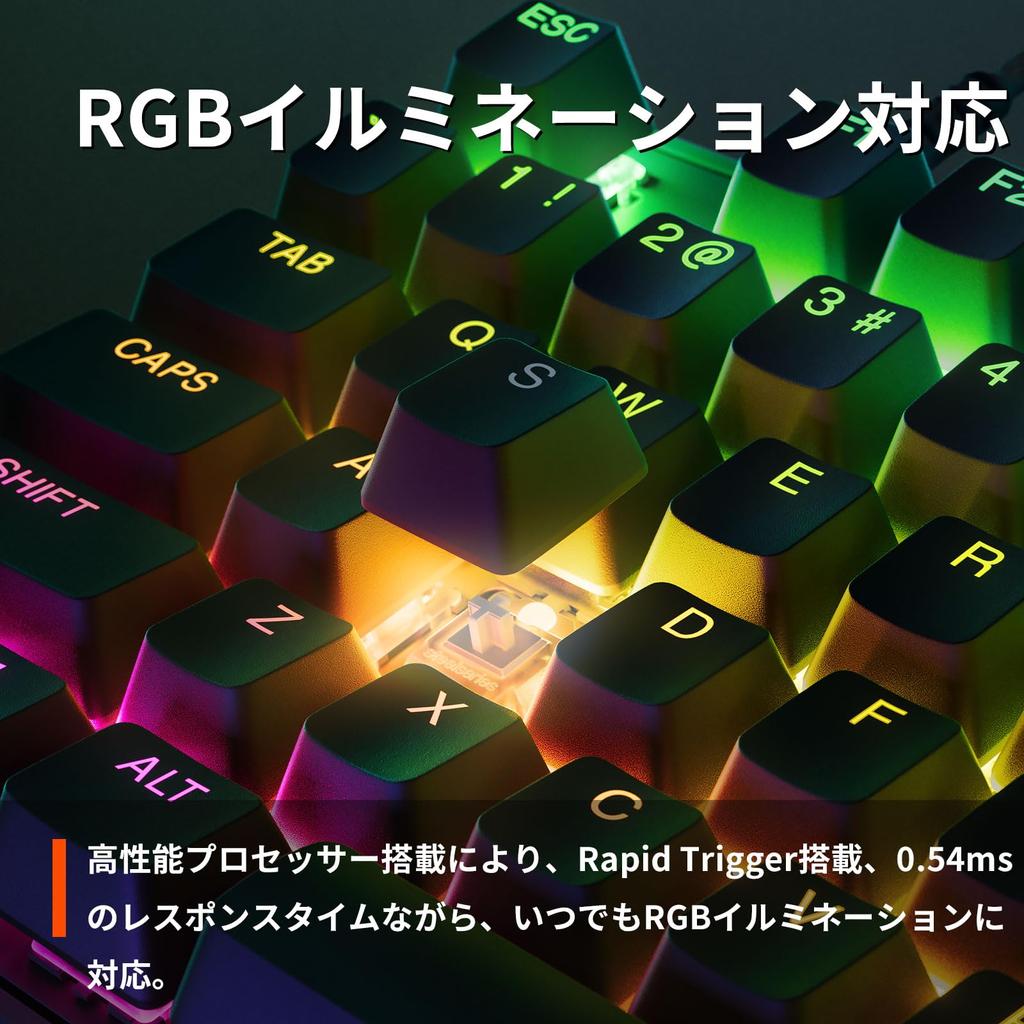 SteelSeries Rapid Trigger Gaming Keyboard Tenkeyless Wireless English Layout OmniPoint Switch Organic EL Display Apex Pro TKL WL US 64865 Black (2023)