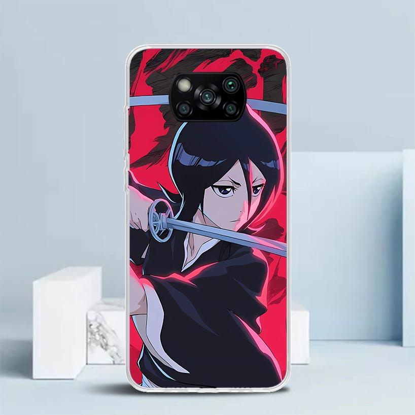 Bleach Кучики Рукия Мягкий Чехол для Xiaomi Poco F7 Ultra X7 X6 X5 Pro M7 Чехол для Телефона Redmi 15 15C 13 13C 12 12C 10 10C Печать Защит