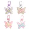 Sweet Butterfly Keychain Resin Ribbon Bow Keyring Lovely Jelly Butterfly Pendant  Couple