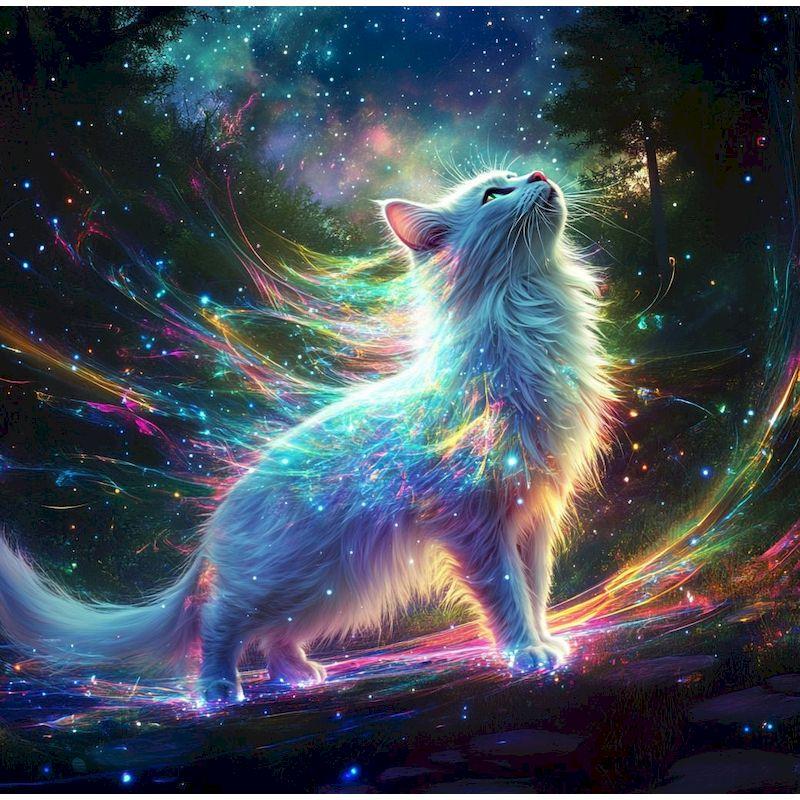 Алмазная вышивка Полный комплект Животное Алмазная картина Фэнтези Кошка Полная квадратная дрель Алмазная мозаика Декорация для стен