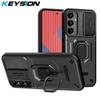 KEYSION Противоударный защитный чехол для Samsung M34 5G F34, защитное кольцо для объектива камеры, задняя крышка-подставка для телефона Galaxy A13 4G