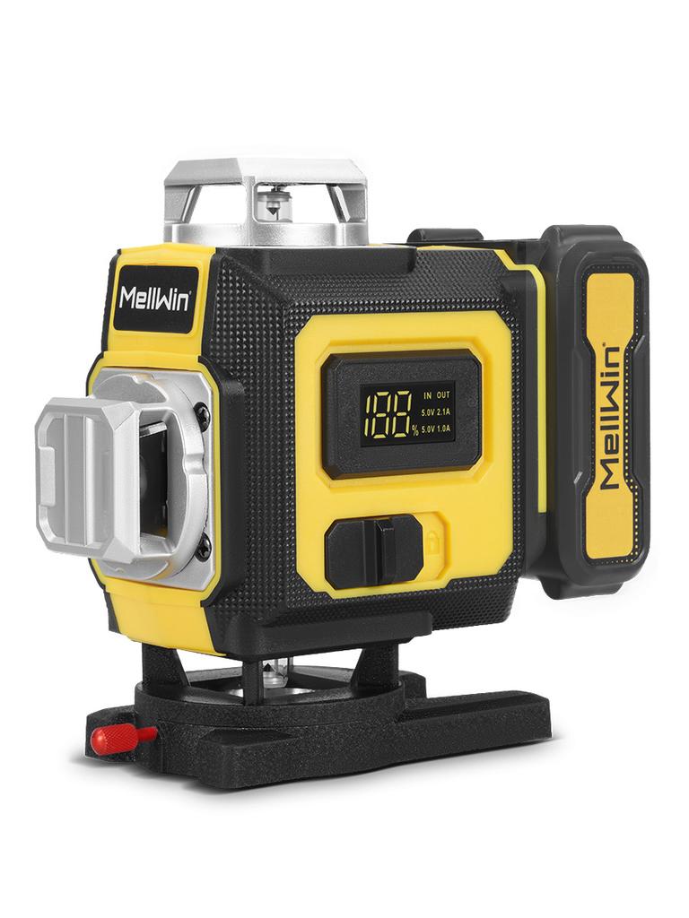 MELLWIN Профессиональный 16-линейный 4D лазерный уровень с пультом дистанционного управления через приложение – 360° горизонтальный и вертикальный самовыравнивающийся лазерный инструмент с зеленым лучом