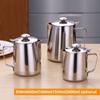 Stainless Steel Milk Frothing Pitcher with Lid, Thickened Spout, for Coffee, Milk Tea, Cold Drinks
