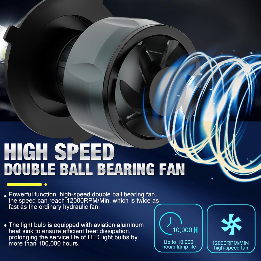 2Pcs Super Bright Mini H4 H7 LED Car Headlight Bulbs 70W 20000Lm CSP Chip Auto H1 H11 LED Light H8 HB3 HB4 9005 9006 9012 Hir2 6000K Auto Lamp 12V