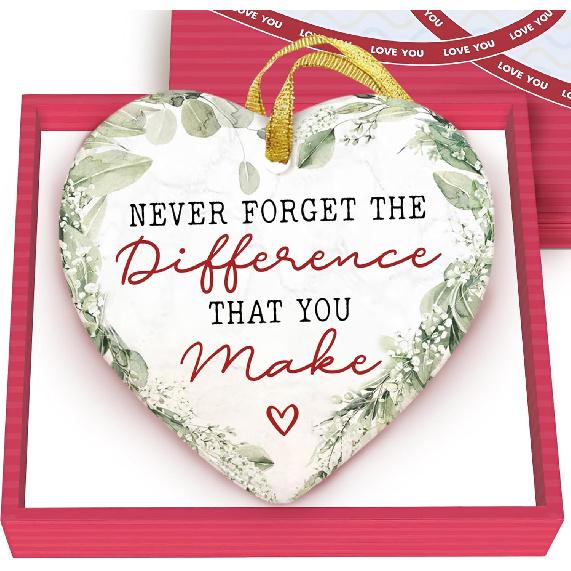 GOSSBY Friendship Ornament for Women for Friend - Friends That Turned into Family - Heart-Shaped Ceramic Xmas Decoration for Tree 2025