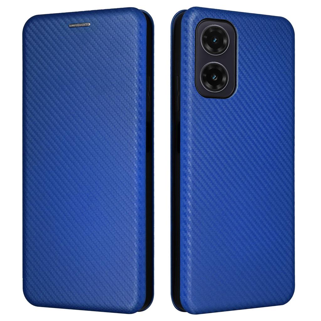 Чехол для Motorola Moto G35 5G с текстурой из углеродного волокна, ударопрочный чехол из ПУ-кожи