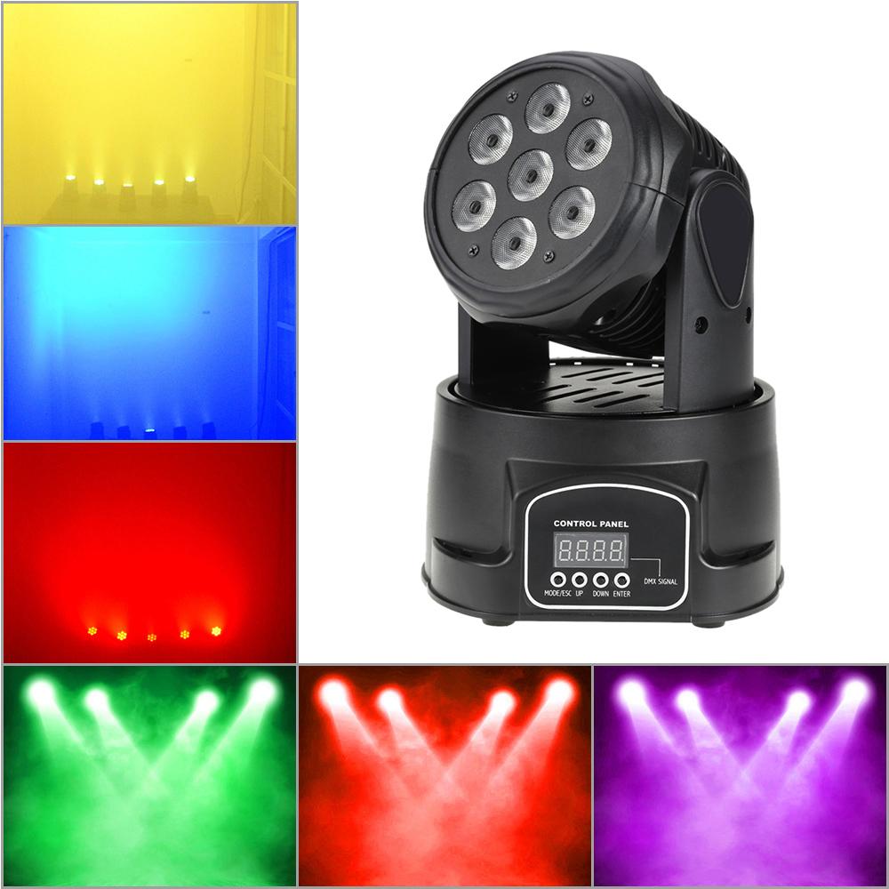 105 Вт 7 светодиодов RGBW 4 в 1 Светодиодный сценический эффект Wash Lightig Moving Head Light DMX512 9/14 каналов для DJ