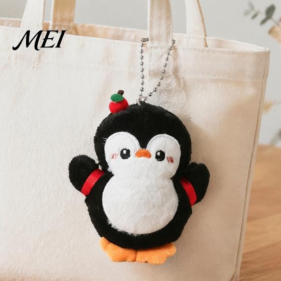 Interactive Stuffed Toy Penguin Plush with Squeaker, Cartoon Keychain Decorative Hanging Accessory for Girls Pendant, Animal Doll Backpack Bag