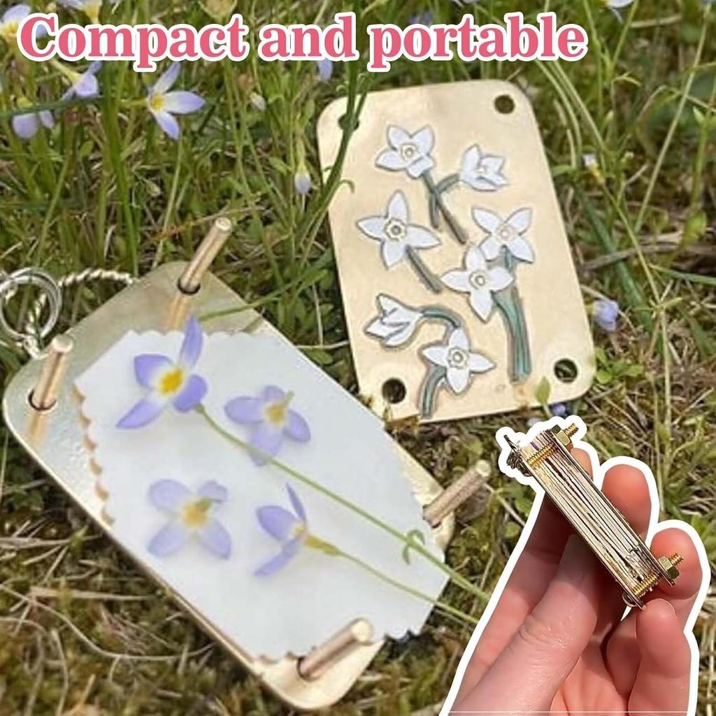 Micro Flower Press, Miniature Flower Press Kit, Plants Art & Crafts Metal Flowers Pressing, DIY Pressed Plant Preservation Kit for Plant Lover Gifts