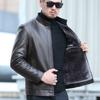 Autumn and Winter New Style Sheepskin Genuine Leather Men's Fur All-in-one Thickened Leather Jacket Middle-aged Versatile Casual Jacket Men's Clothing