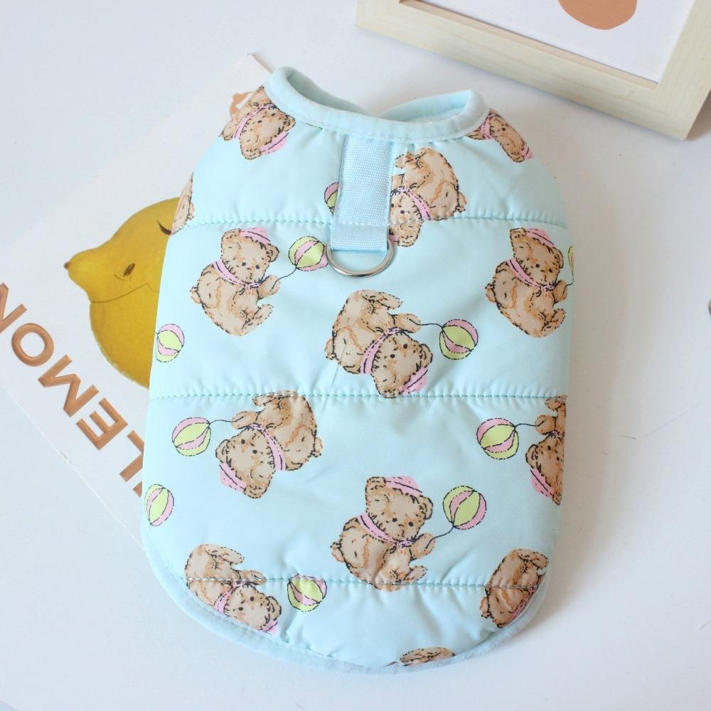 Мода Милый Медведь Домашняя Собака Одежда Утолщенная Кошачья Одежда Одежда для Щенков Жилет с Теплой Курткой Зима Теплое Пальто Тедди Зима