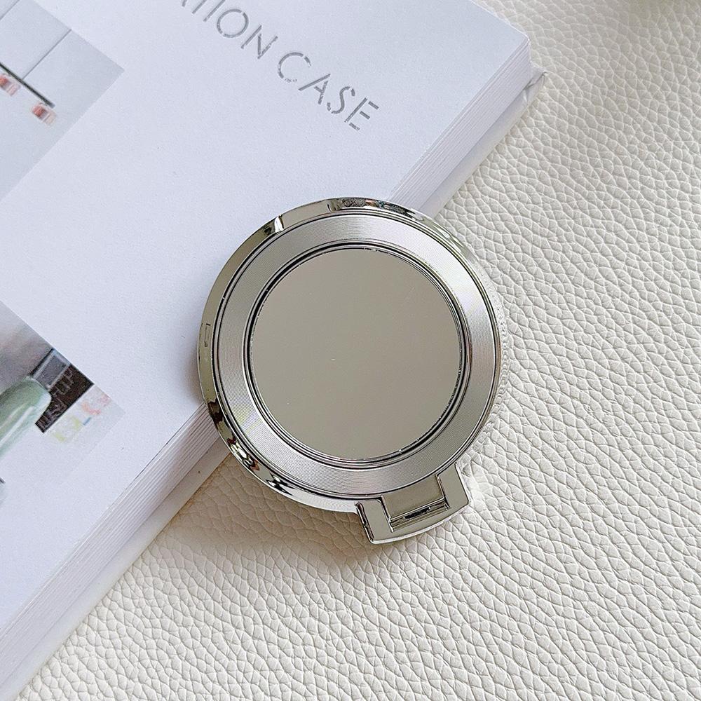 Магнитный держатель для мобильного телефона с гальваническим покрытием цвета конфет, складной, с защитой от падения, с металлическим кольцом, пряжкой, липкой наклейкой на заднюю панель, зеркальцем для макияжа