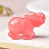 Handmade Carved Tangling Jade Elephant Gemstone Natural Crystal Figurine Good Luck Ornaments