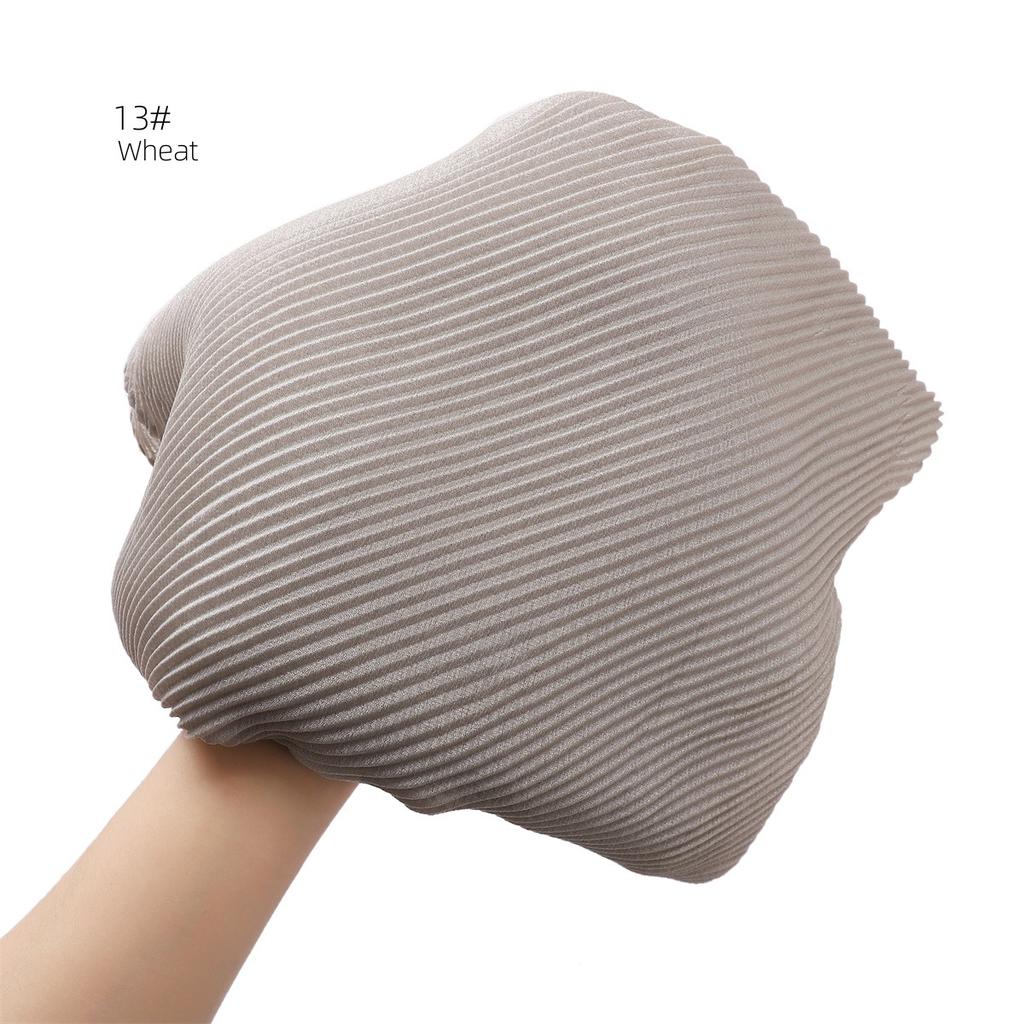 High Quality Breathable Women's Shiny Pleated Hijab Scarf Fashion Polyester Golden Sliver Crinkle Head Wraps Islamic Turban