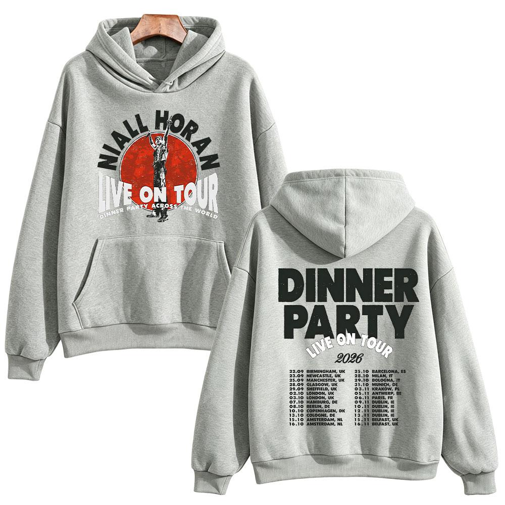 Худи 'Dinner Party Across The World' Ниалл Хоран Даты Музыкального Тура Графические Свитшоты Мужские Женские Повседневная Уличная Одежда Пуловеры