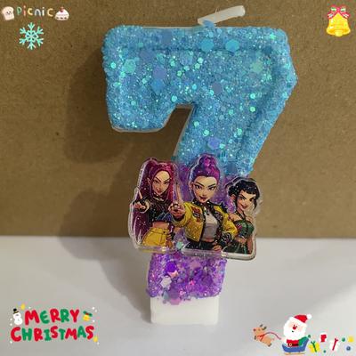 K-pop Свеча с темой Истребителей демонов 3D Цифра 0-9 Украшение для детского торта на день рождения Вечеринка в стиле аниме Аксессуары Подарки