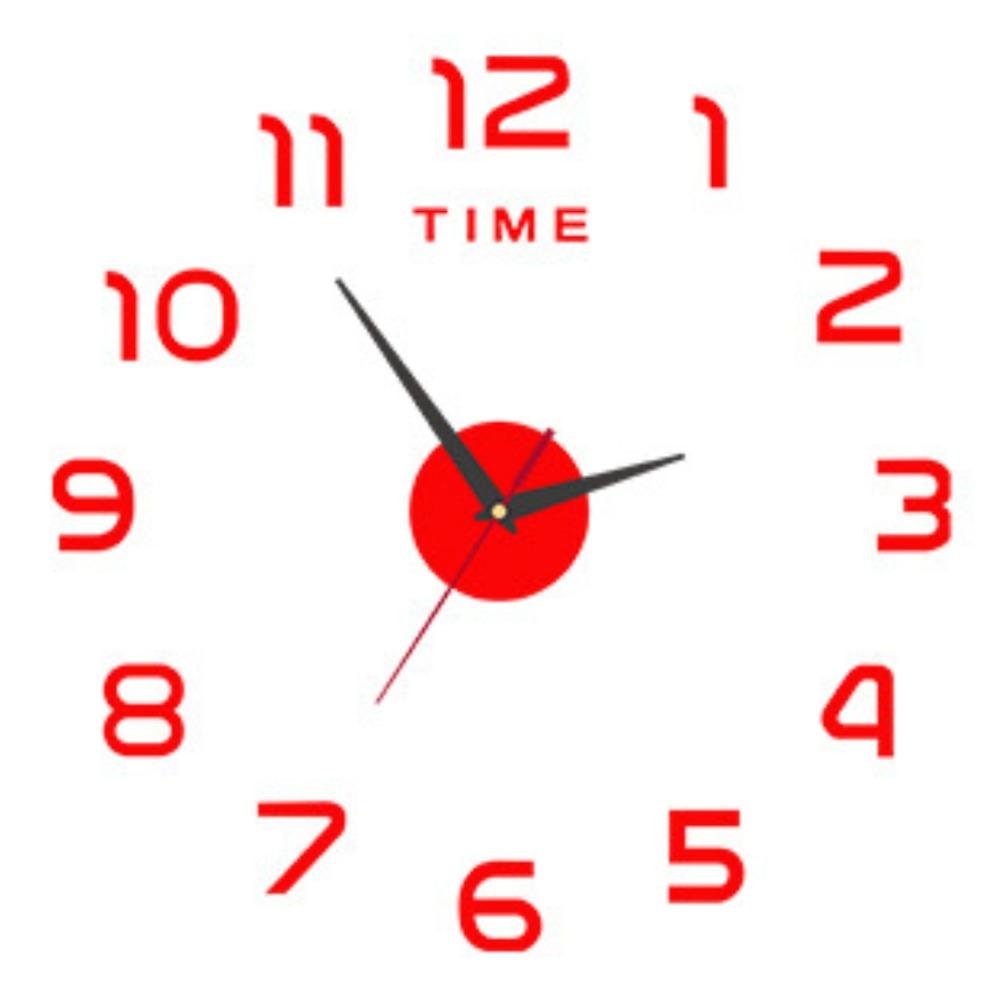 Modern Design Home Wall Clock Frameless Acrylic Night light Arrows Decal Mirror Stickers Wall Decoration Silent Clock