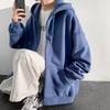 Men's Hooded Cardigan Sweatshirt - 2022 Autumn/Winter, Solid Color, Trendy Loose Fit, Sports Style, with Zipper.