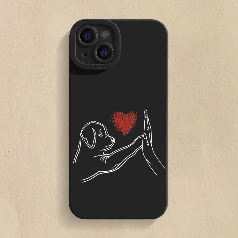 Силиконовый чехол для телефона Cat Dog High Five для iPhone 15 16 Pro Max 14 13 12 11 X XS XR 7 8 Plus SE 16E, противоударный, мягкий чехол