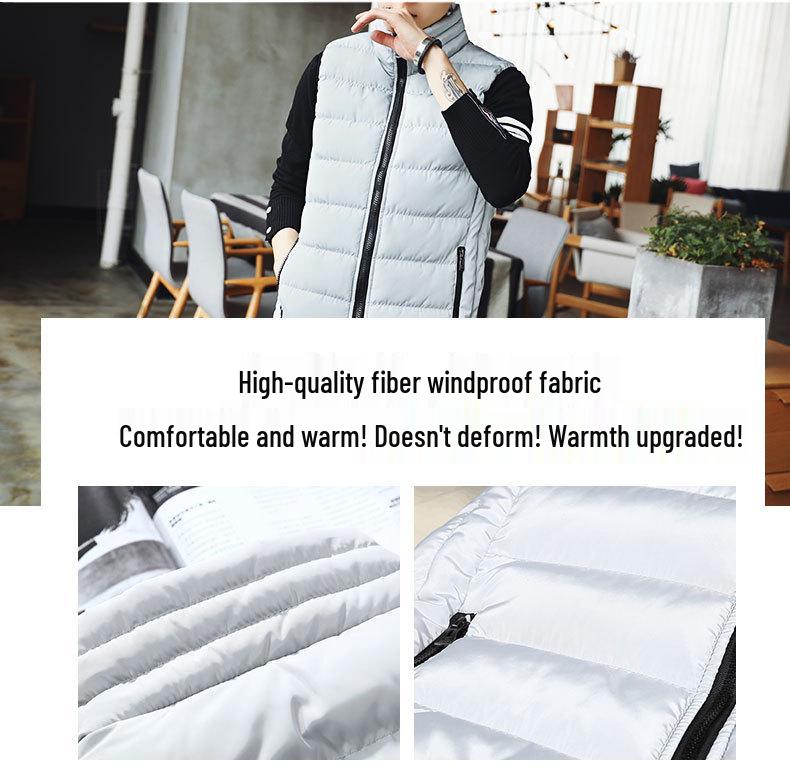 Men's Korean Style Autumn/Winter Warm Down Cotton Sleeveless Jacket