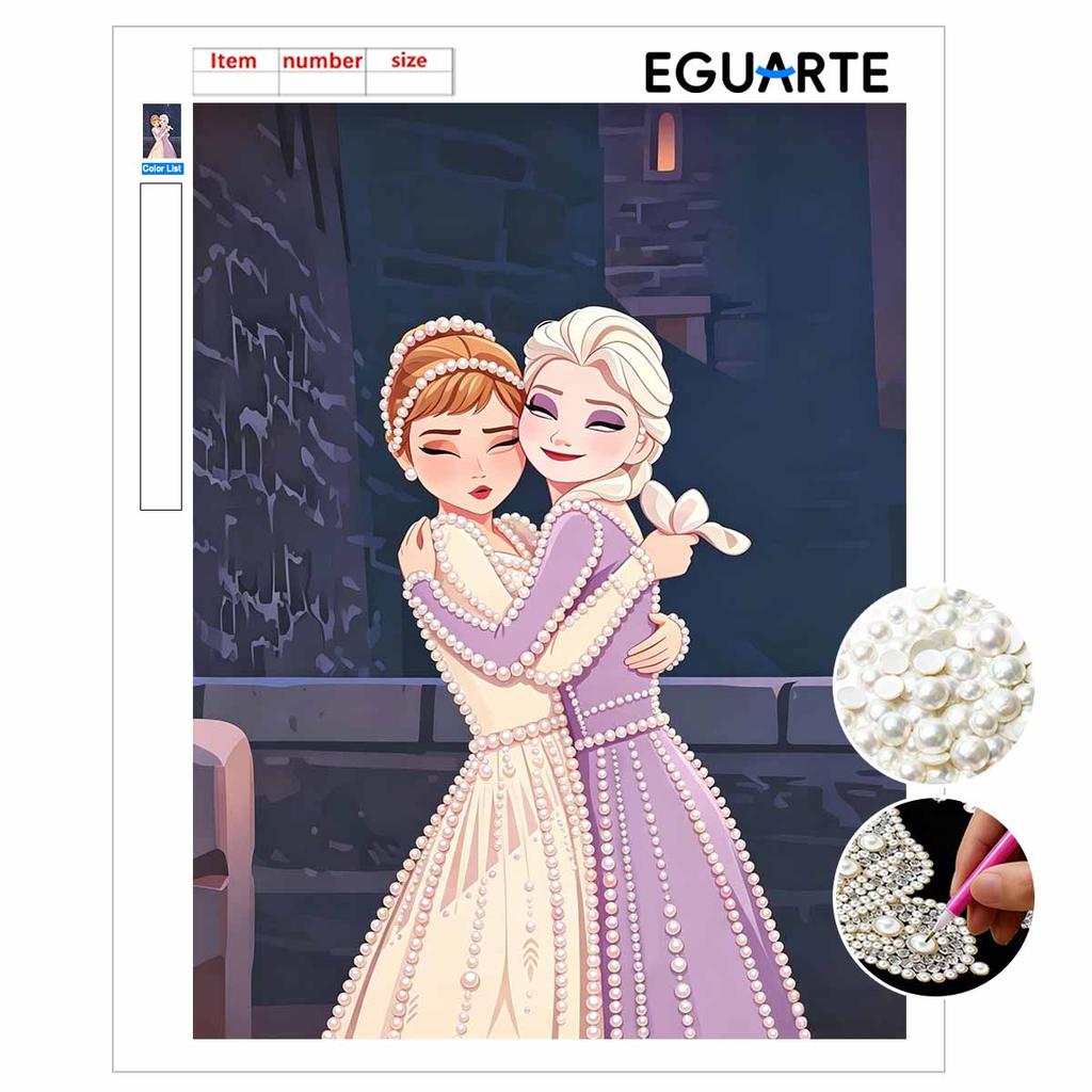 Disney DIY Жемчужное искусство Картина Замороженные Анна и Эльза Сестры Домашний Декор Стены Жемчужные Камни Рисование Картинки Поделки Домашний Декор