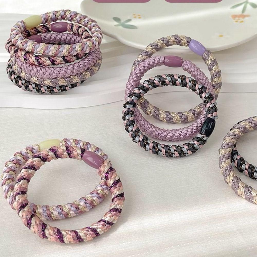 15Pcs/Set Braided Twisted Hair Rubber Bands High Elastic Ponytail Hairbands Hair Accessories