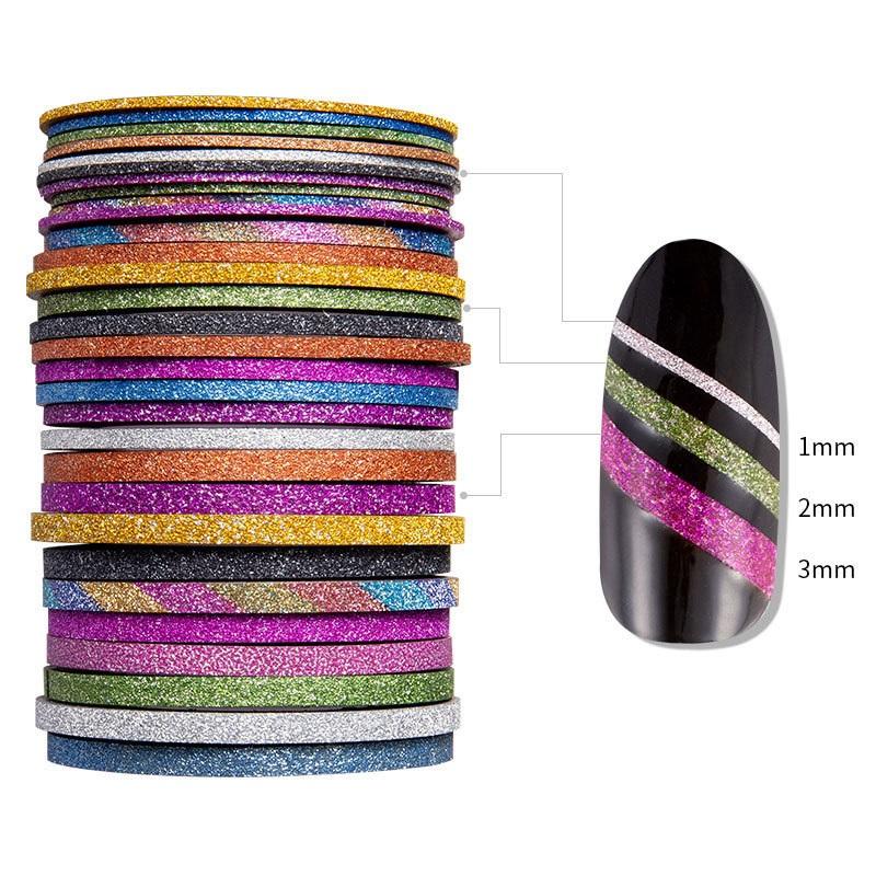 10 рулонов матовой полосатой ленты, линии дизайна ногтей, дизайн, декоративные наклейки, многоцветные наклейки