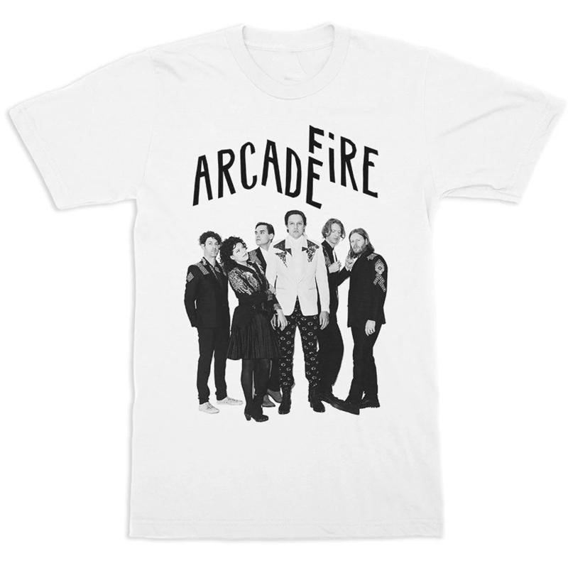 Член группы Arcade Fire Хлопковая белая футболка всех размеров
