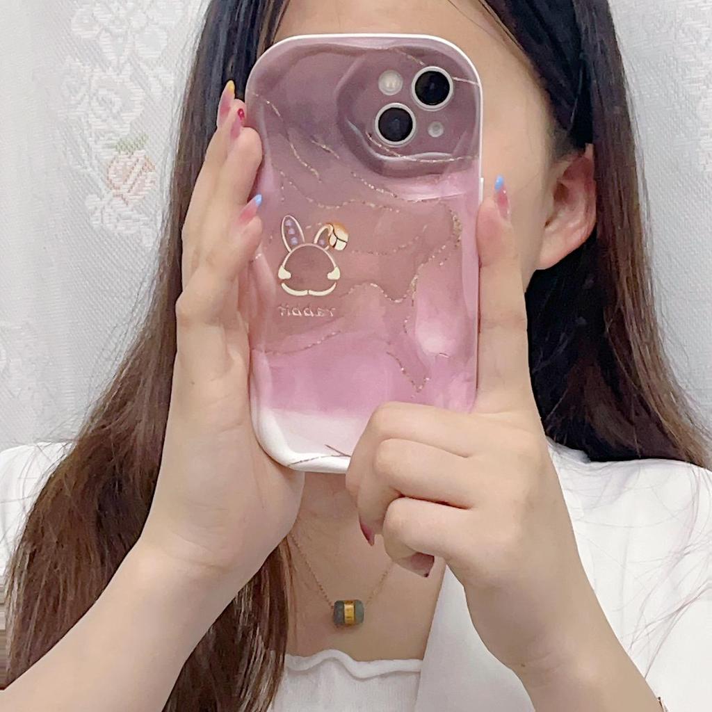 Милый силиконовый чехол для Tecno Spark 10C Oppo Reno 8T Realme 10 11 Samsung A54 A24 A14 Funda окрашенный мультяшный градиентный чехол с медведем и кроликом, мягкий бампер из ТПУ