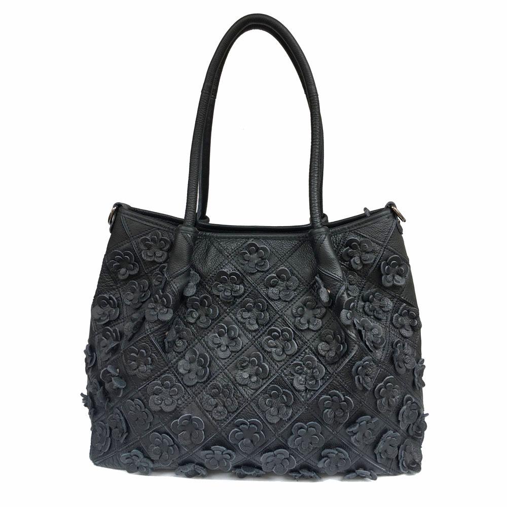 Винтажная женская сумка кроссбоди из натуральной кожи с цветочным принтом – ромбовидный узор, универсальная и повседневная