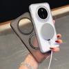 Совместим с Mate70 Pro, Премиальный матовый прозрачный противоударный чехол для телефона с интегрированной подставкой.