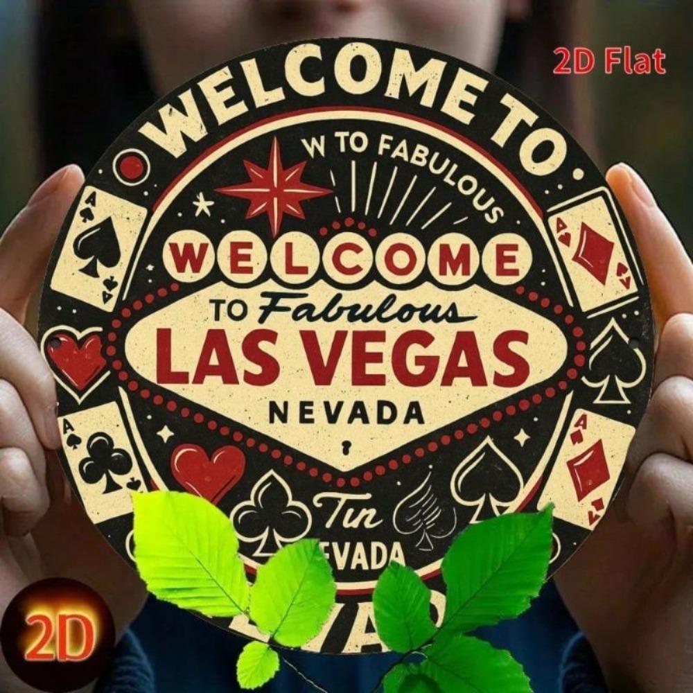 Las Vegas Neon Sign Vintage Metal Wall Art Home Decor Retro Cafe Bar Party