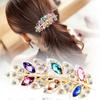 Women Classical Hair Clip Leaf Crystal Rhinestone Barrette Headdress Headwear Accessories