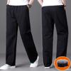 Мужские утепленные брюки прямого покроя для осени и зимы, ветрозащитные повседневные брюки свободного покроя, брюки больших размеров