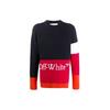 Мужские топы Color Block Off Crewneck синего/красного цвета OMHE048E20KNI0014525
