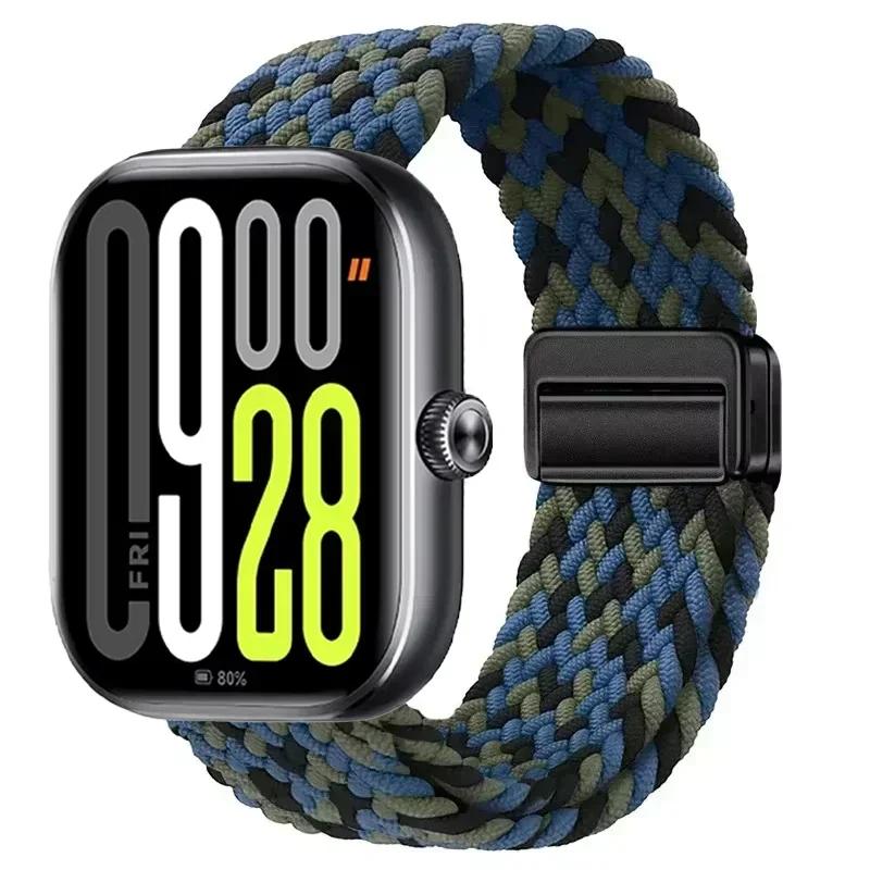 Магнитная петля для Xiaomi Redmi Watch 4 5 Ремешок Регулируемый Плетеный Спортивный Нейлоновый Сменный браслет для Miband 8 pro/9 pro ремешок