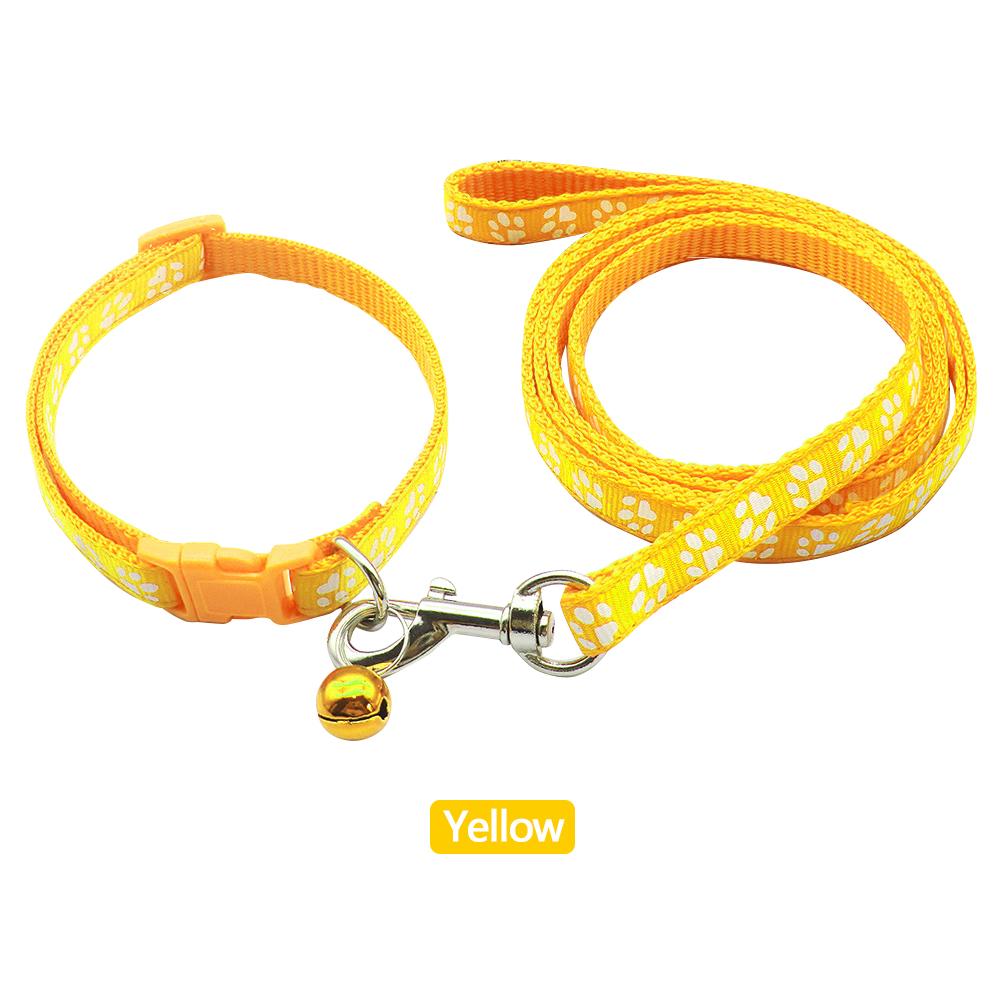 1,2 м поводок и шлейка для домашних животных, цепь для собак с милым принтом лапы для маленьких кошек и собак, поводок для собак, жилет, товары для животных