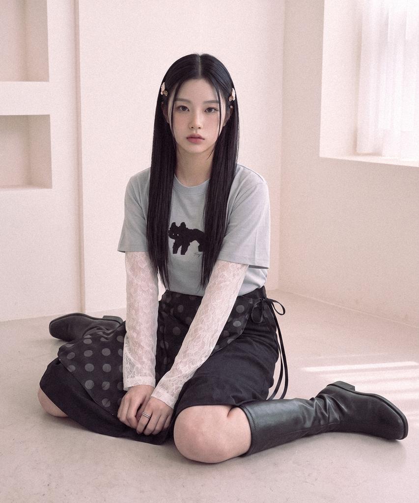 The Green Lab Dot Wrap Skirt [Black]