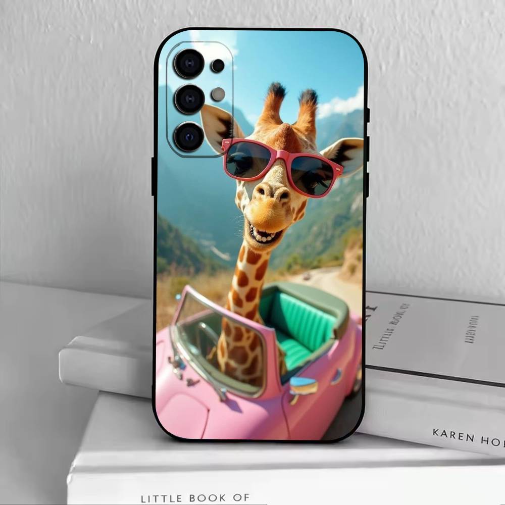 D-Funny Animals Phone Case Black Silicone Soft For Samsung S25,S24,S21,S22,S23,S30,Ultra,S20,Plus,Fe,Lite