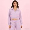 LULU Gold Label Stand Collar Half-Zip Loose Sweatshirt & Sweatpants Plush Set