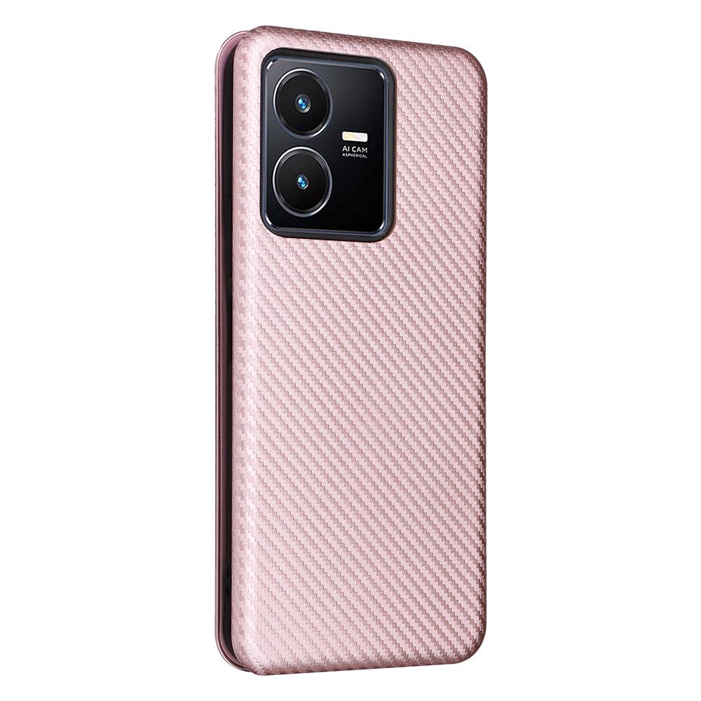 Флип-чехол с карбоновой текстурой и поддержкой нескольких карт для VIVO Y22S/Y35 - Простой, нейтральный дизайн