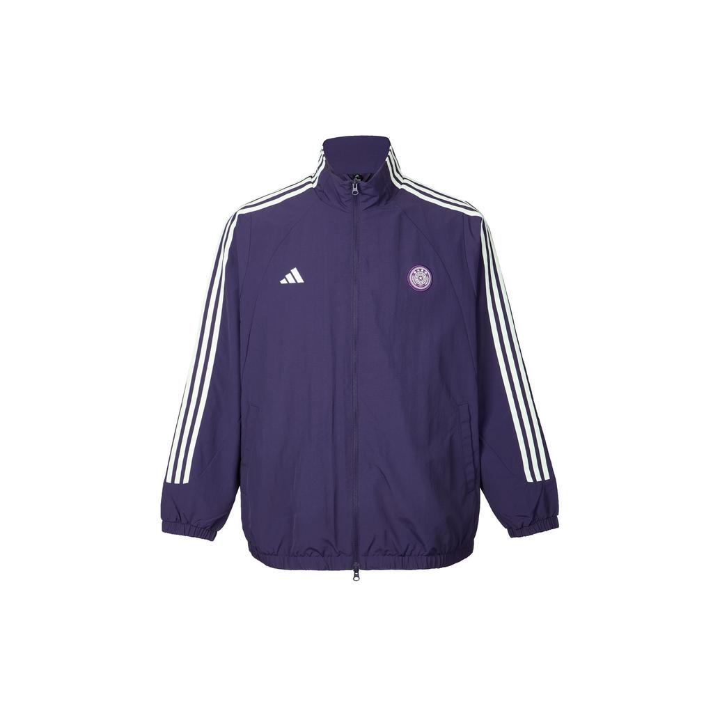 adidas X Сотрудничество с Университетом Цинхуа Свободная посадка Удобный воротник-стойка На молнии Полосатая куртка Унисекс Куртки KG8977